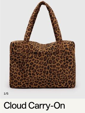 BAGGU Cloud Carry-On Tote - Leopard Brown/Black